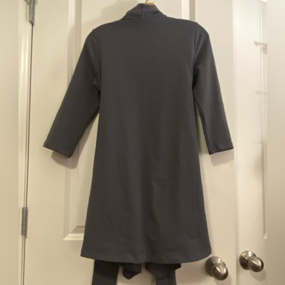 Luxxe gray long sleeve hand finished cardigan with large buckle. - Picture 3 of 8